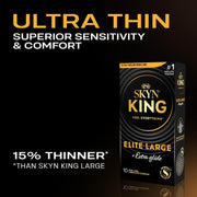 SKYN King Elite Large Size Ultra-Thin Non-Latex Protection with Extra Glide – 10 Count