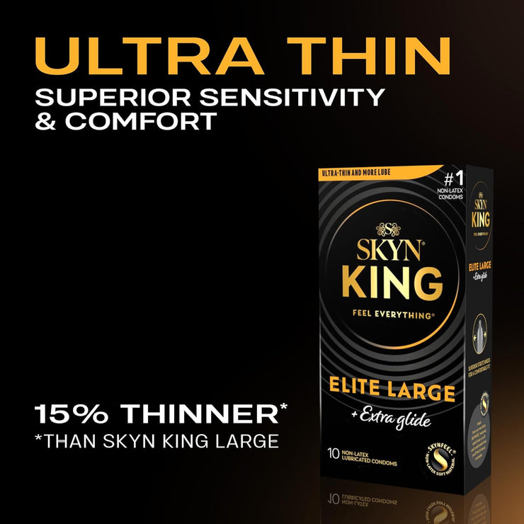 SKYN King Elite Large Size Ultra-Smooth Protection – Non-Latex, 10 Count