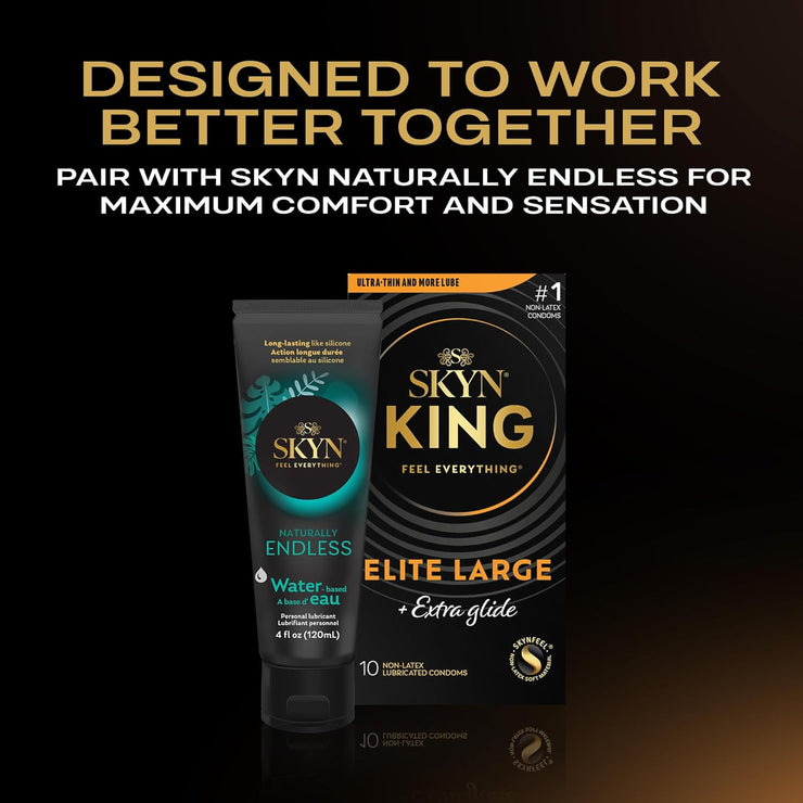 SKYN King Elite Large Size Ultra-Thin Non-Latex Protection with Extra Glide – 10 Count